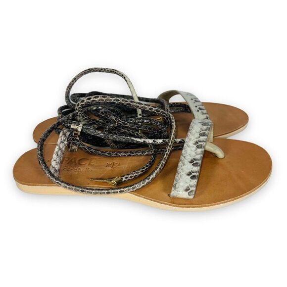 L*Space by Cocobella Natural Rio Snakeskin Sandals L_RIO-110 Women's 7.5 - Picture 4 of 9